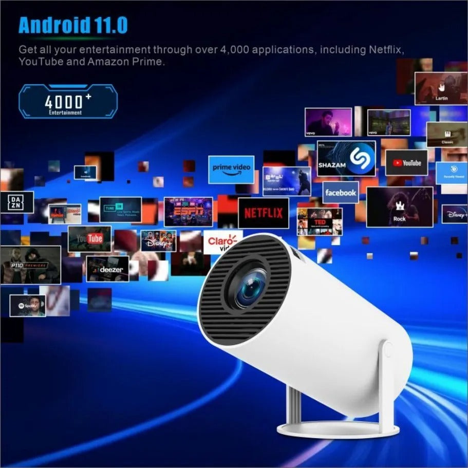 HY300 pro mini Smart Projector 4K Android 11 Dual Wifi6 200 ANSI All winner H713 BT5.0 1080P 1980*1080P Home Cinema