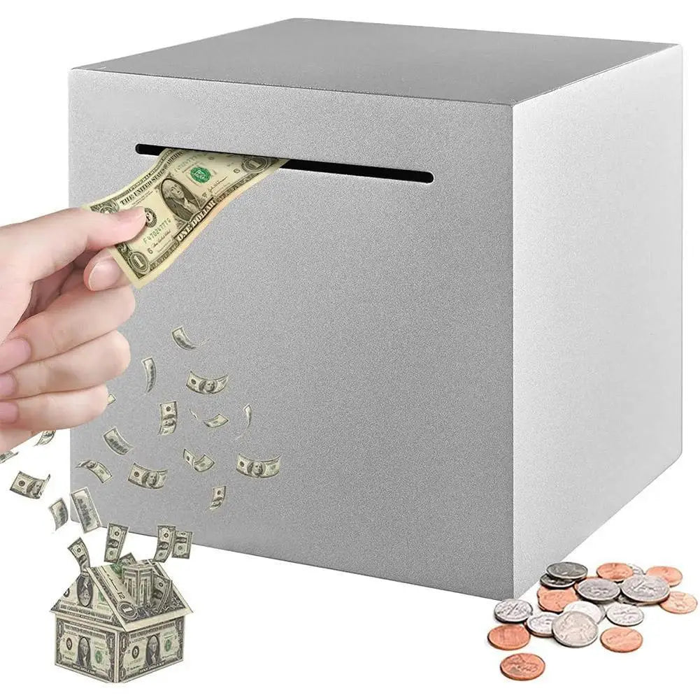 100 days Unopenable Steel Piggy Bank, Unopenable Savings Coin Money Piggy Bank Jar Box,Durable Metal Money Box