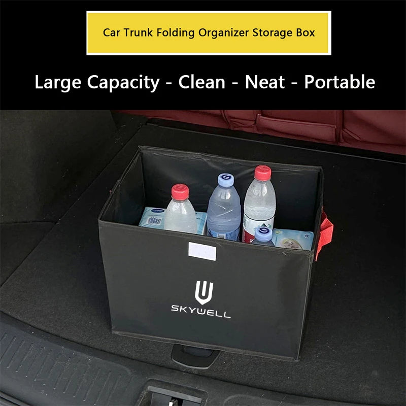 Laundry Basket With Lid Car Styling For Skyworth Trunk Folding Organizer Storage Box Auto Accessories