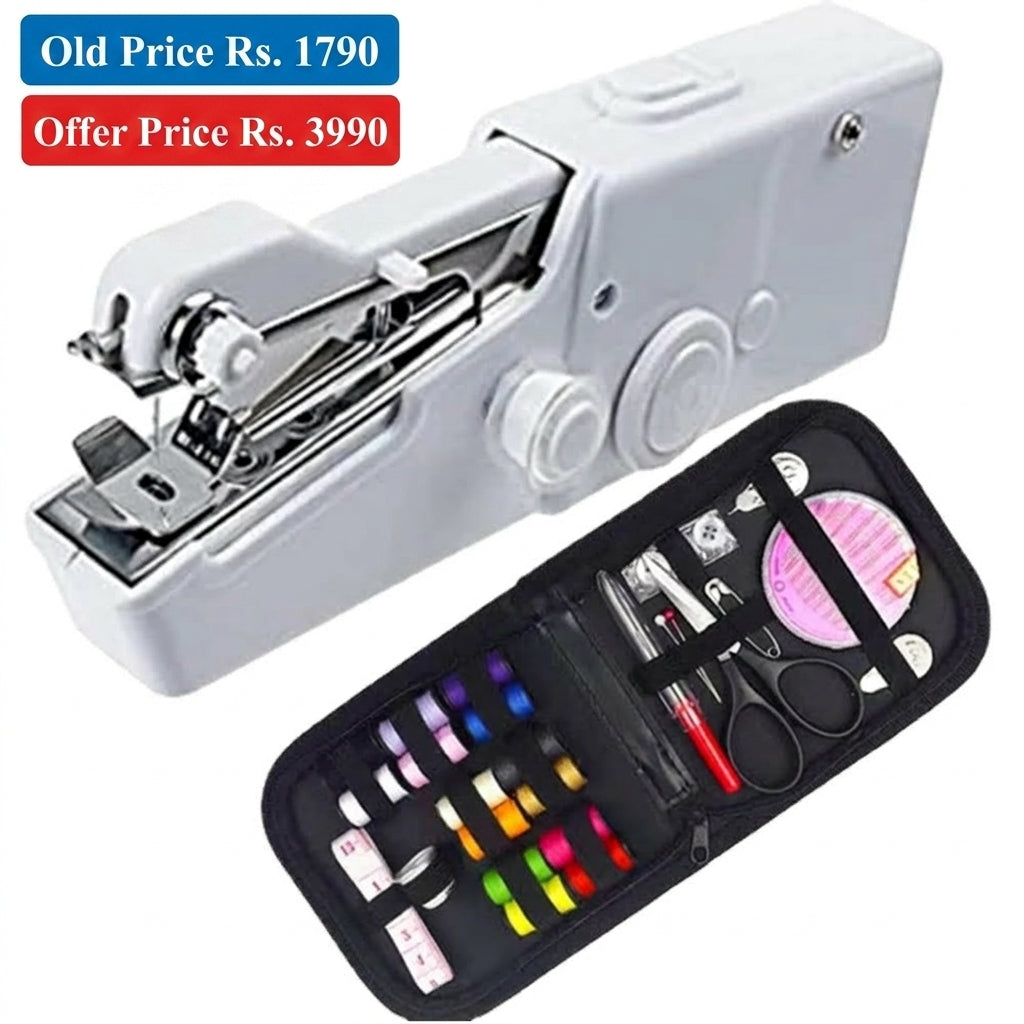 New Hand Sewing Machine Portable Sewing Machine Quick Handheld Sewing Tool Mini Electric Home DIY Apparel Supplies Arts Crafts