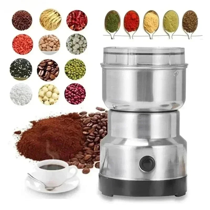 2 in 1 Kitchen Multifunctional 4 Blade Grain Grinder Coffee Chopping Home Electric Coffee Grinder Nut Bean Flavor Blender