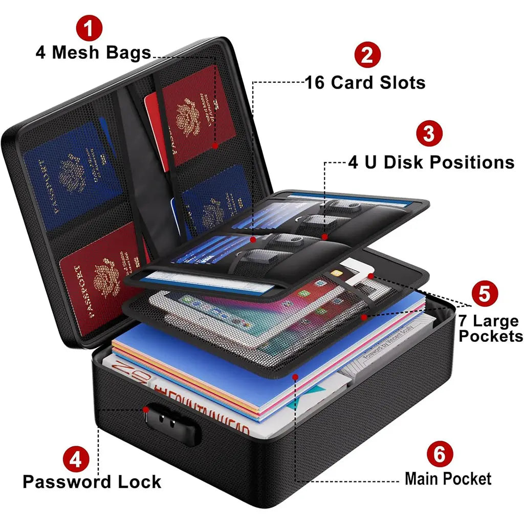 Fireproof Document Box with Lock#4