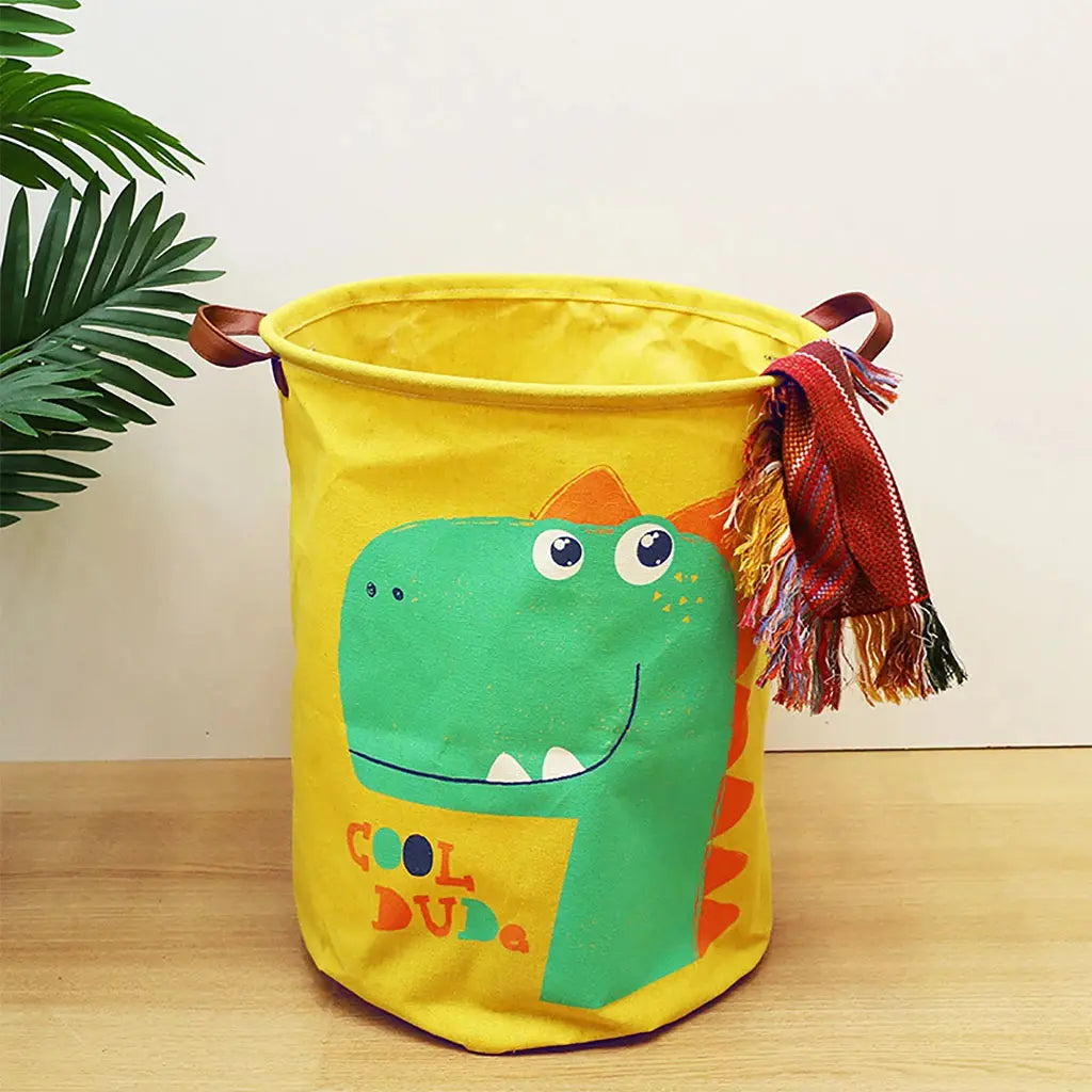 cartoon cute canvas storage laundry basket#4