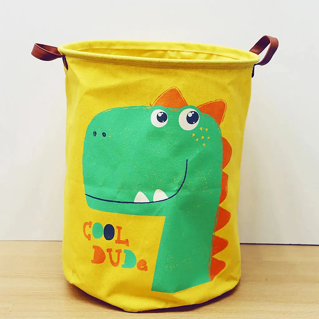 cartoon cute canvas storage laundry basket#5