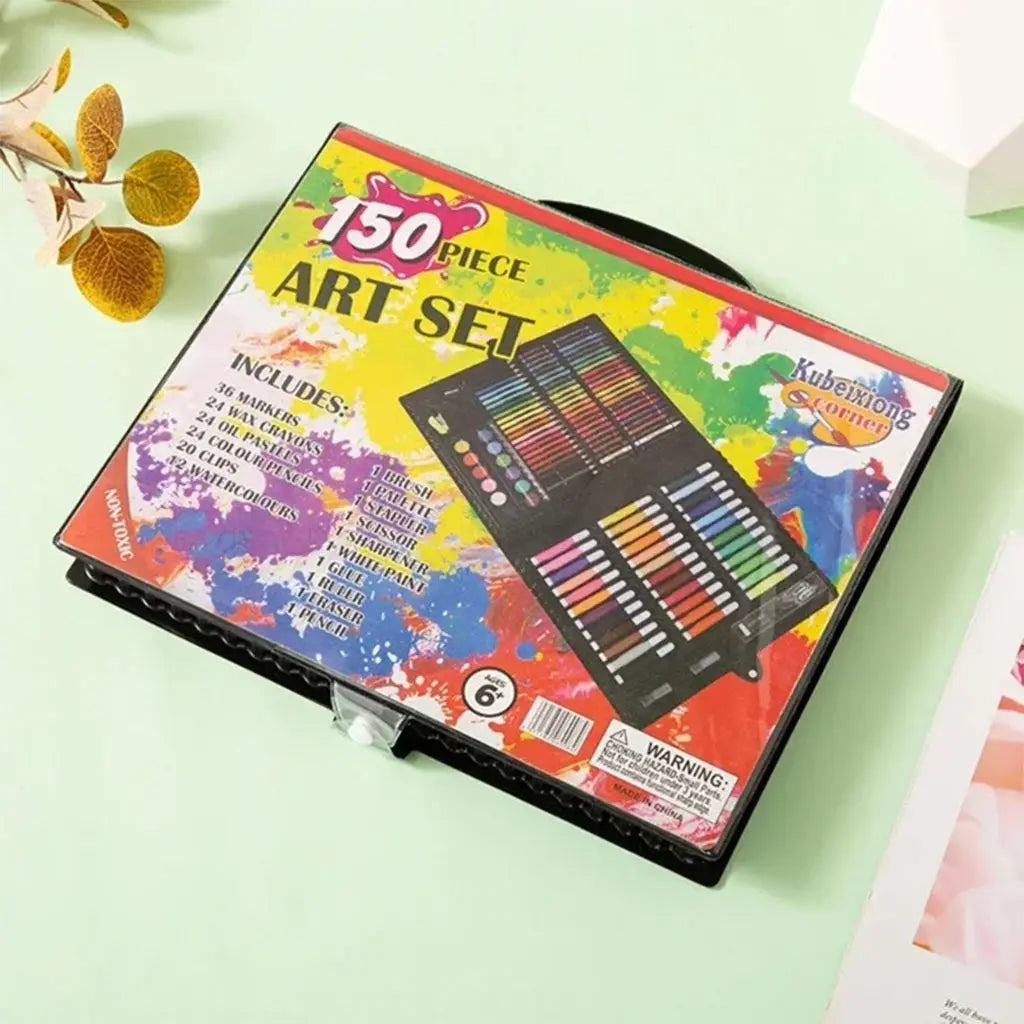 Children’s 150 Piece Paintbrush Set DIY Painting Graffiti Art Crayon Watercolor Pen Gift Box Stationery # (3)