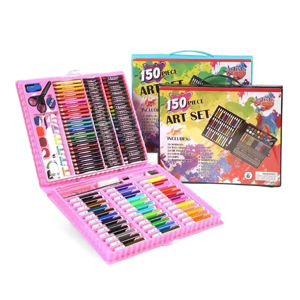 Children’s 150 Piece Paintbrush Set DIY Painting Graffiti Art Crayon Watercolor Pen Gift Box Stationery # (4)