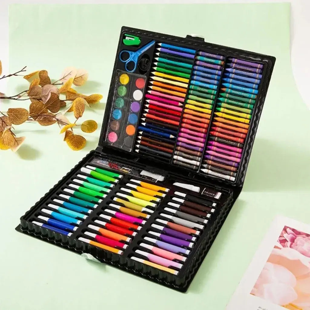 Children’s 150 Piece Paintbrush Set DIY Painting Graffiti Art Crayon Watercolor Pen Gift Box Stationery # (6)