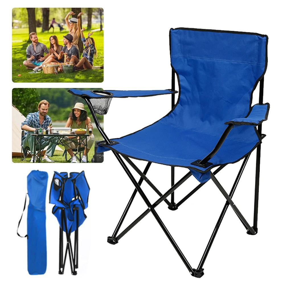 Camping Folding Chair Fishing Chair with Carrying Bag & Armrest Lawn and Garden Chair Heavy Duty for Garden Lawn Patio (Daham Chair)