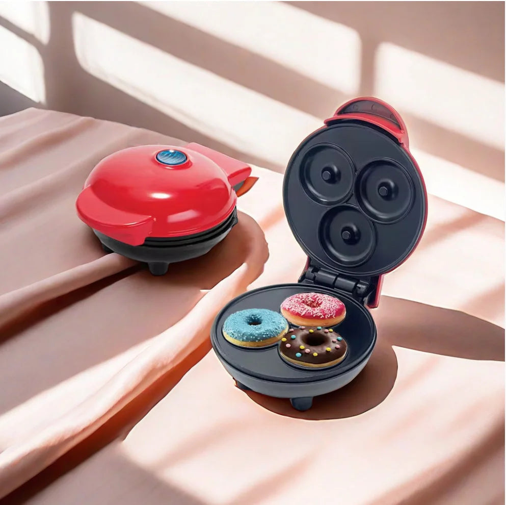 Doughnut Machine, Household Small 3-Hole Mini Baking Machine, Electric Pancake Maker