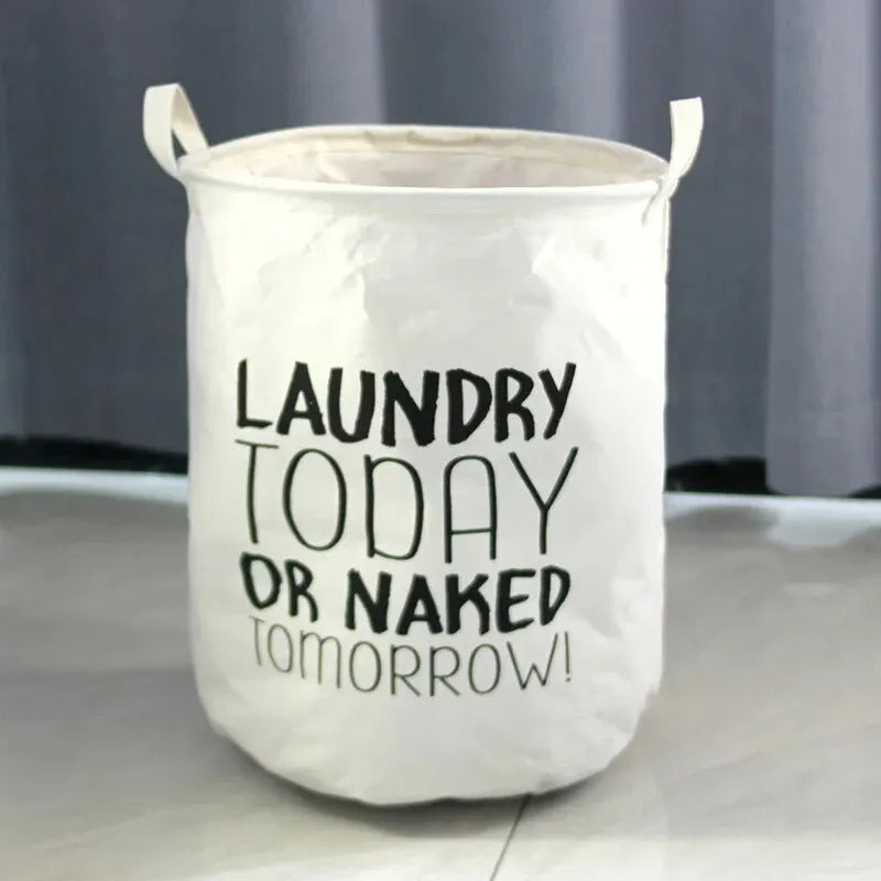 Dirty clothes basket fabric folding storage basket Dirty clothes doll storage bucket cotton and linen