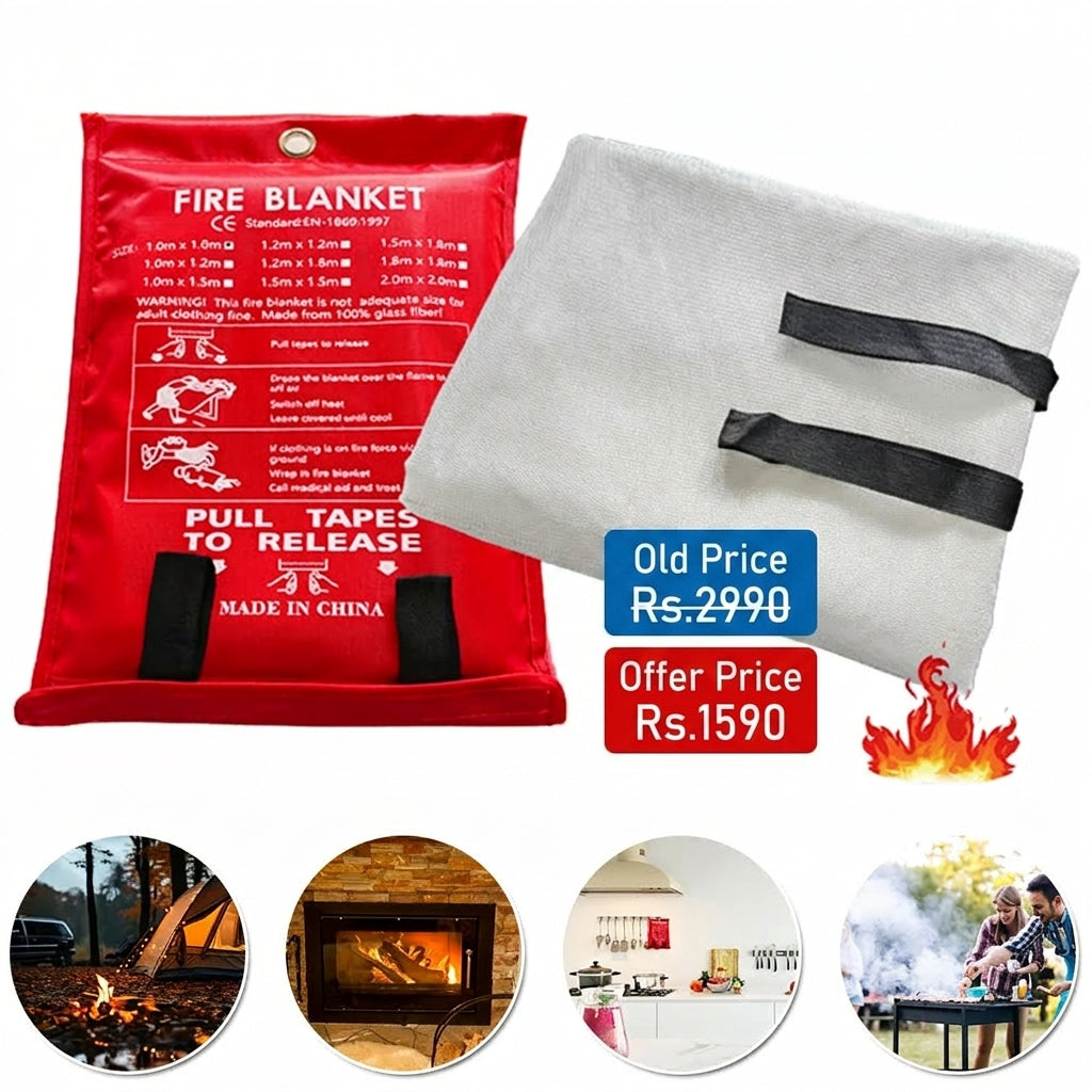Fire Blanket Emergency Fire Retardant Blanket Heat Insulation Fire Suppression Blanket for Kitchen Fireplace Grill Car Camping