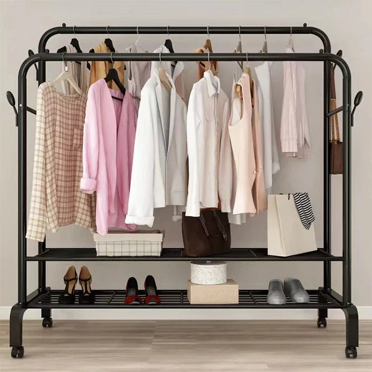2 TIER DOUBLE POLE CLOTH RACK