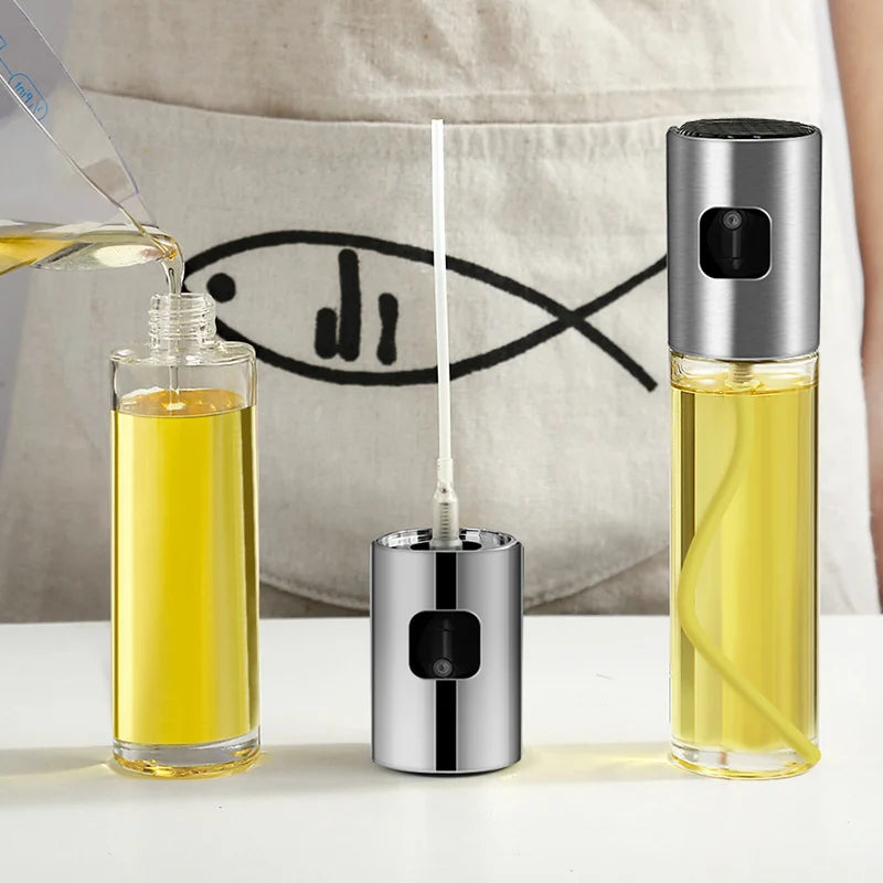 Multi-Functional Glass Sprayer & Oil/Barbecue/Seasoning Bottle - Kitchen Press-Type Oil Control Sprayer for Grilling & Cooking!