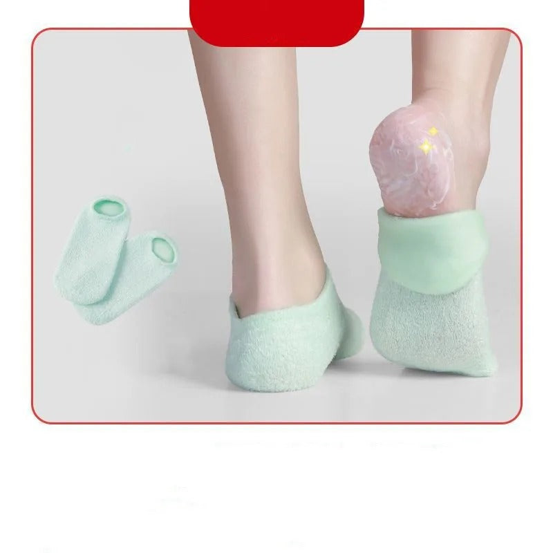 Hydrating Gel Heel Socks-Moisturizing Socks Full Foot Gel Breathable Anti-Crack Ankle Socks Daily Wear Exfoliating Preventing Dryness Cracked Heel Care