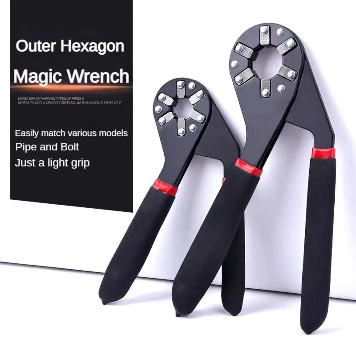 Magic Wrench 6 Inch 8 Inch Multi-purpose Hexagonal Alloy Steel Manual Clampable Movable Hexagonal Wrench
