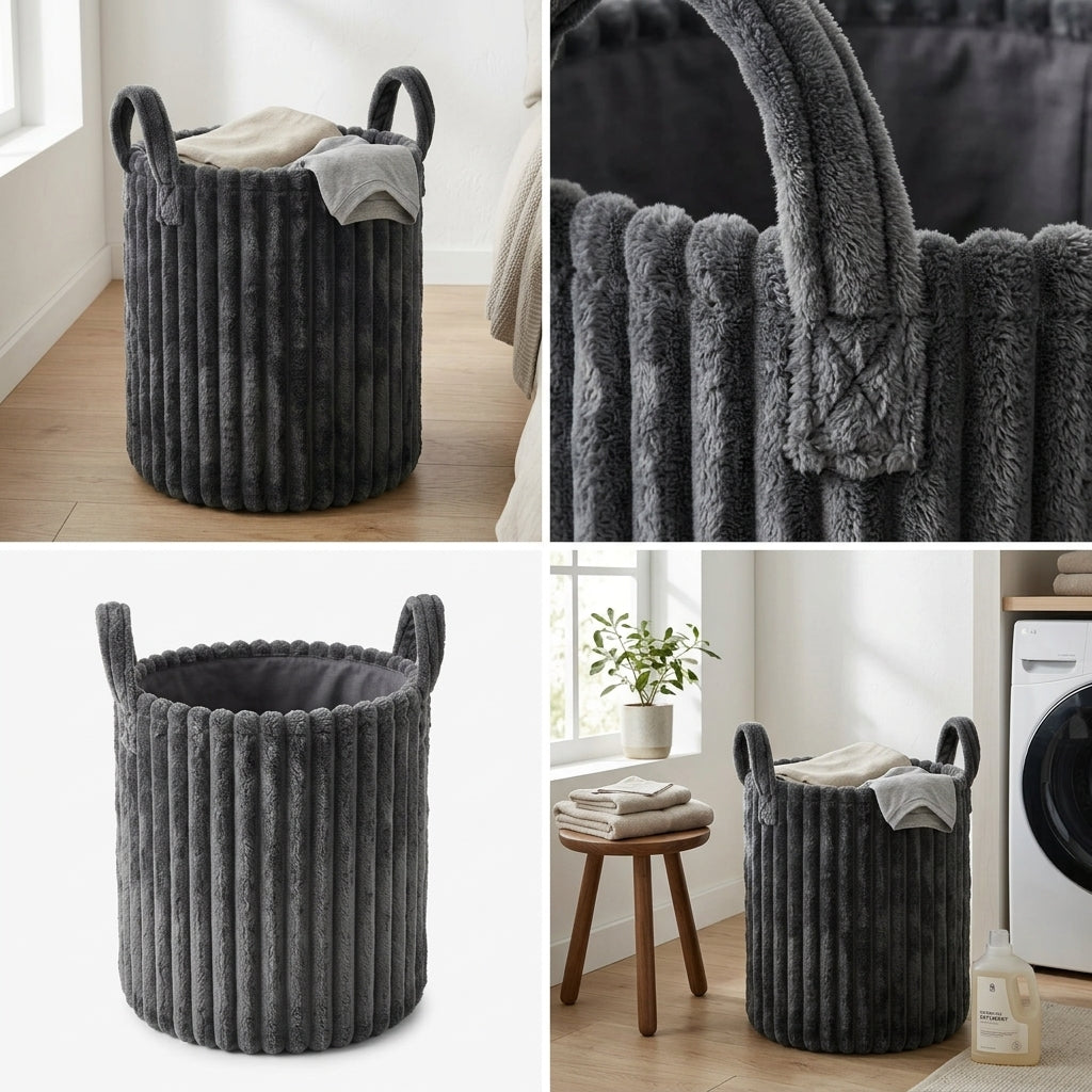 Large Gray Luxury Laundry Basket