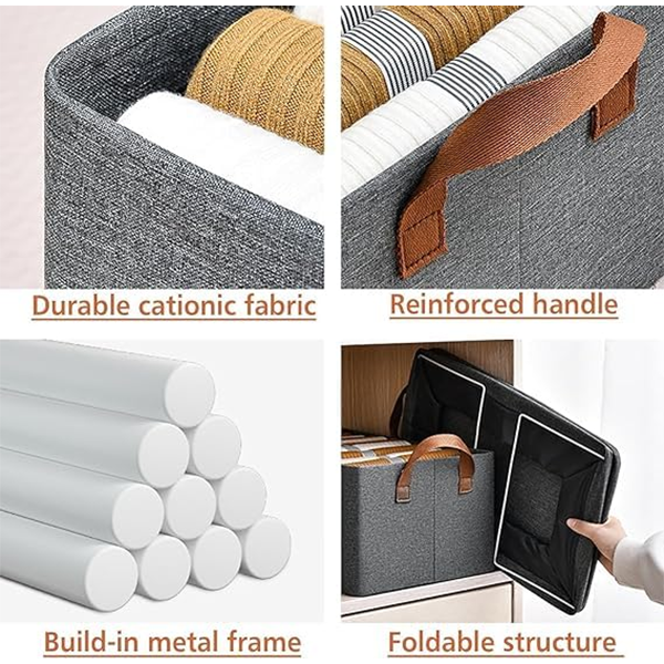Fold Non Woven Fabric Wardrobe Storage Box Gray Home Supplies Clothing Underwear Sock And Kid Toy Storage Organizer Cosmetics