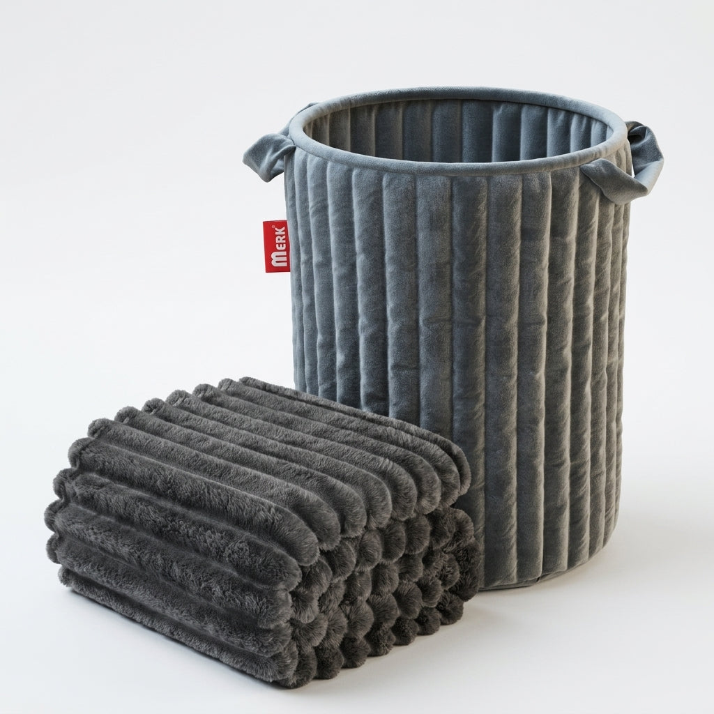 Large Gray Luxury Laundry Basket