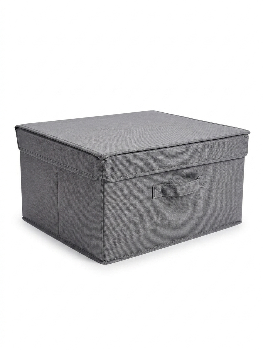 Premium Gray Storage Box with Lid