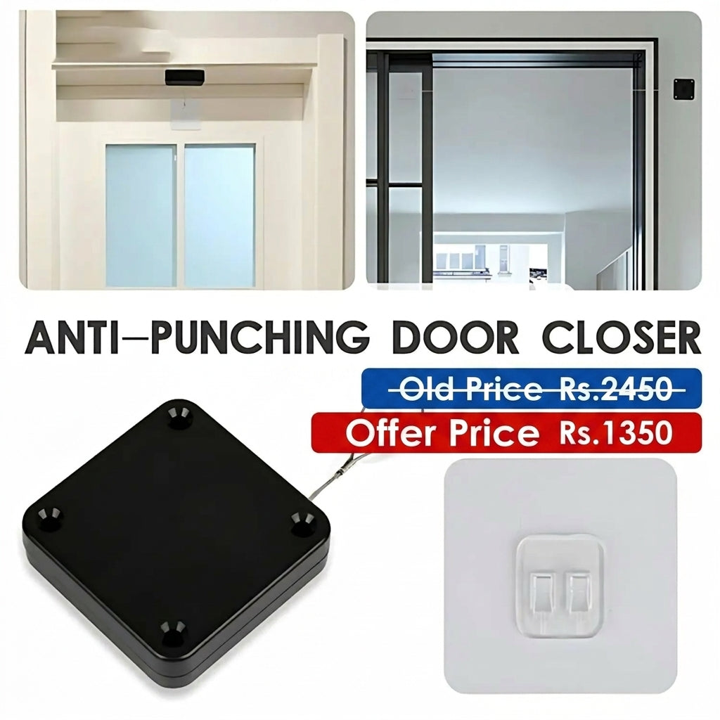 Punch-Free Automatic Door Closer - Suitable for Residential and Commercial Use - Multifunctional Design