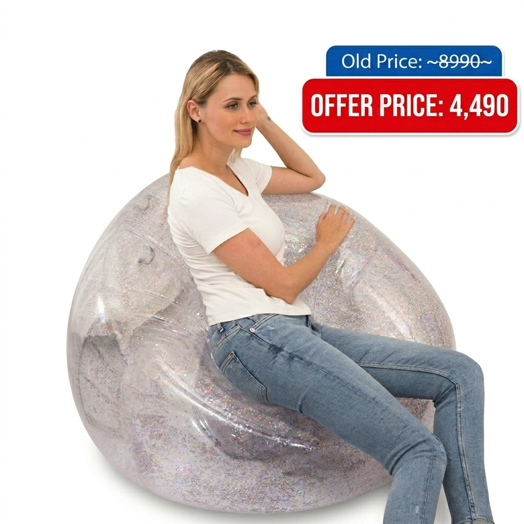 Inflatable Sofa Lazy Couch Transparent Air Cushion Sofa Outdoor Beach Fashion Sofa Chair Cute Recliner
