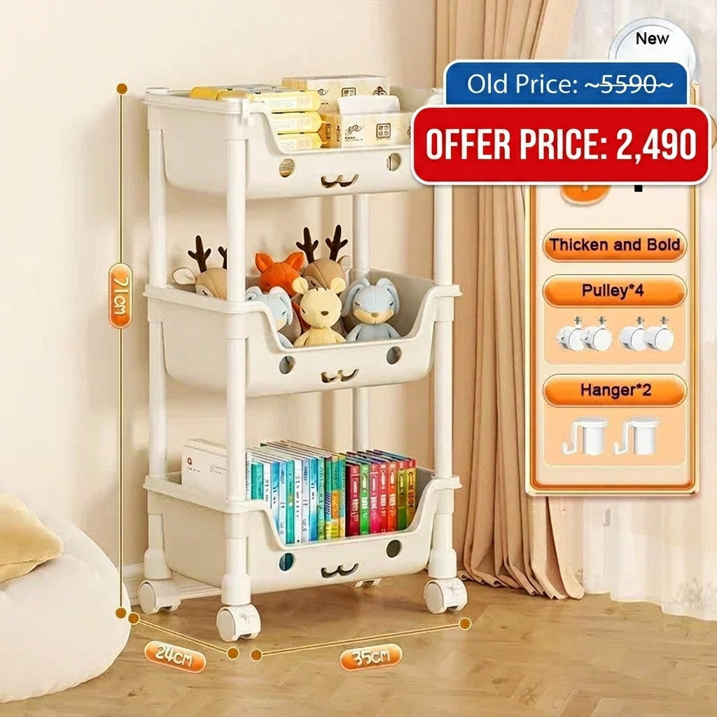 Toy Storage Trolley Bookshelf Snack Rack For Children Storage Organizer Bathroom Accessories Closet Organizer Kitchen Storage
