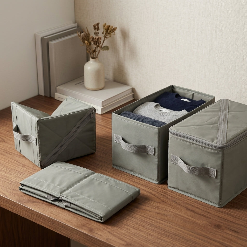 Double-Compartment Folding Storage Box