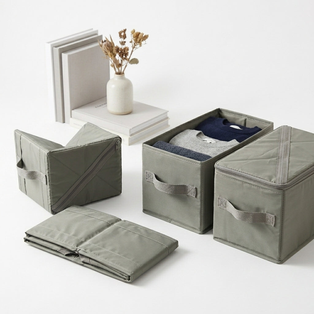 Double-Compartment Folding Storage Box