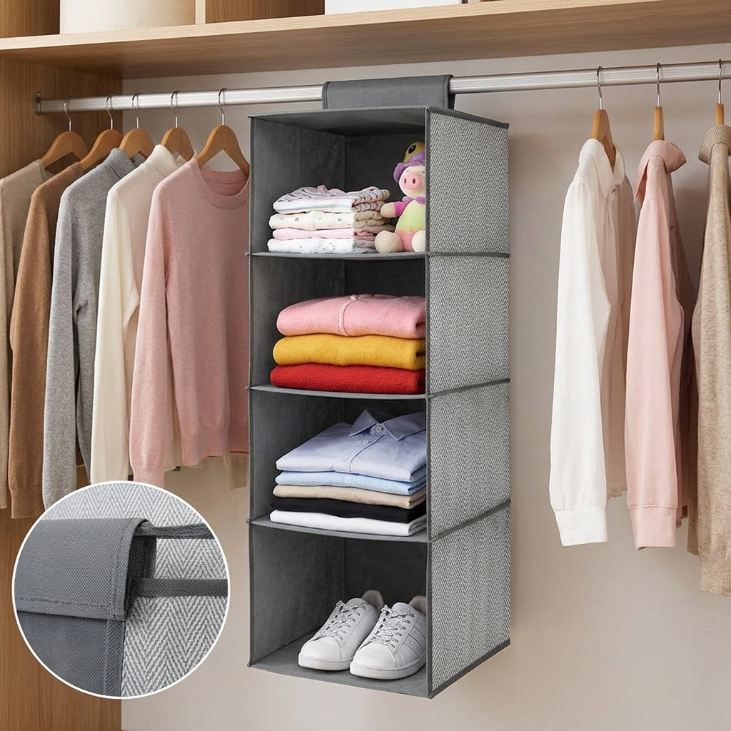 4-Layer Gray Hanging Storage Organizer