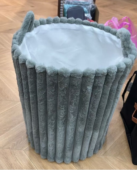 Woolen Large Gray Luxury Laundry Basket