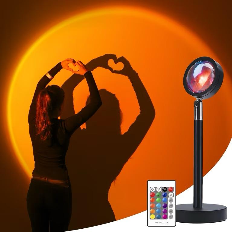 Sunset Lamp Projector, 16 Colors Multicolor Changing LED Night Light, Photography Selfie Party, Decor Gifts for Women