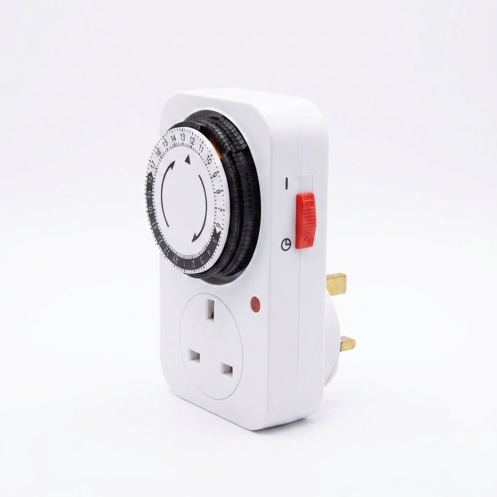 24 Hour Cyclic Timer Switch EU/US/UK Plug Timing Socket Programmable Mechanical Timer Auto Shutdown with Overload Protection