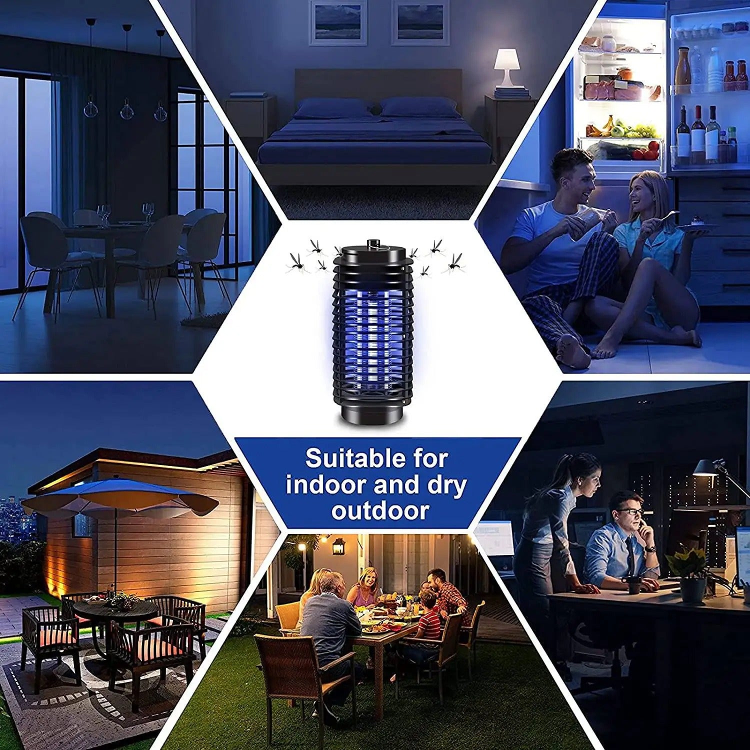 Electric Mosquito, Bug Zapper, Bug Zapper Indoor and Outdoor, Fly Zapper with Blue Lights Mosquito Lamp for Garden