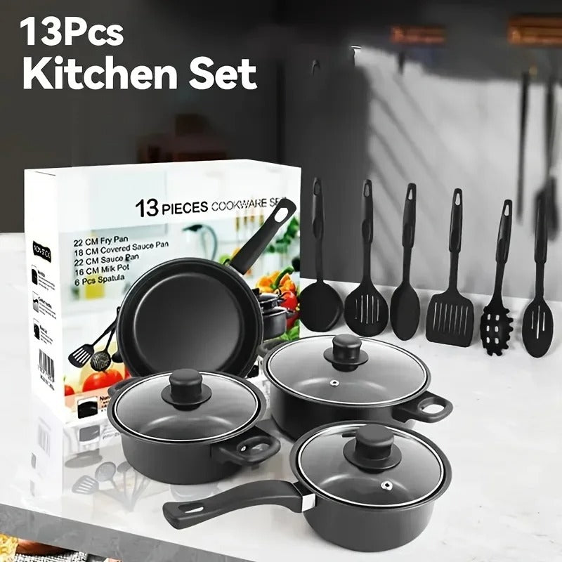 13-Piece Non-Stick Pots and Pans Kitchen Cookware Set