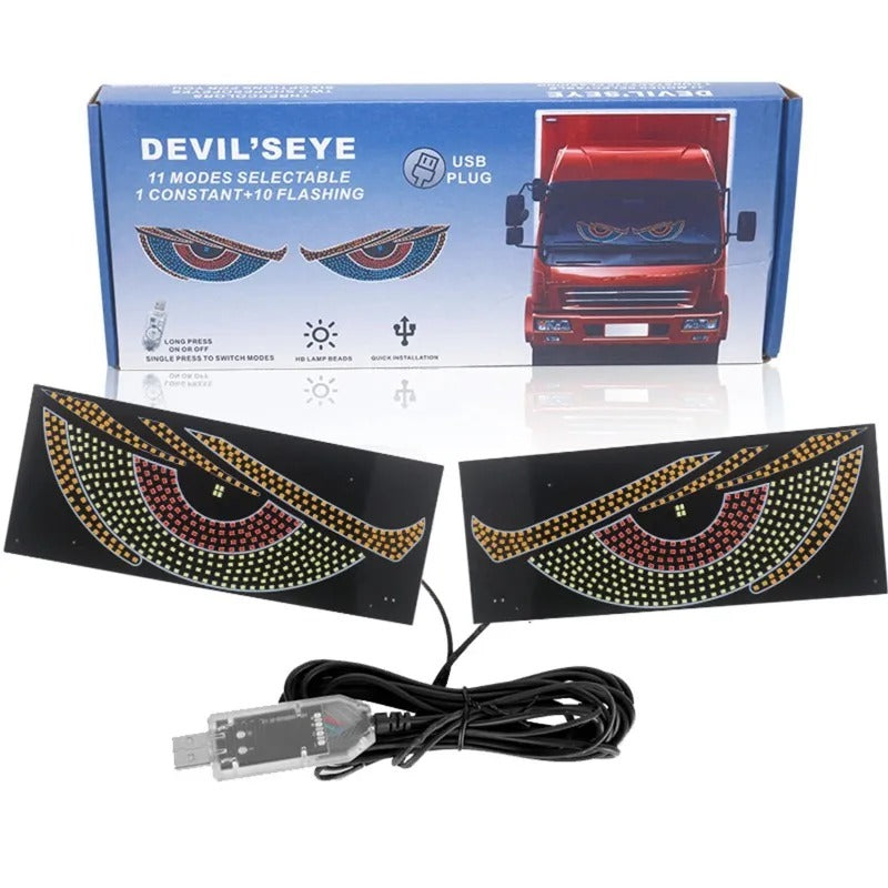 USB Dynamic Animation Led Eye Display Pixel Panel For Car Truck Demon Eyes LED Screen Light Front Rear Windshield Decoration