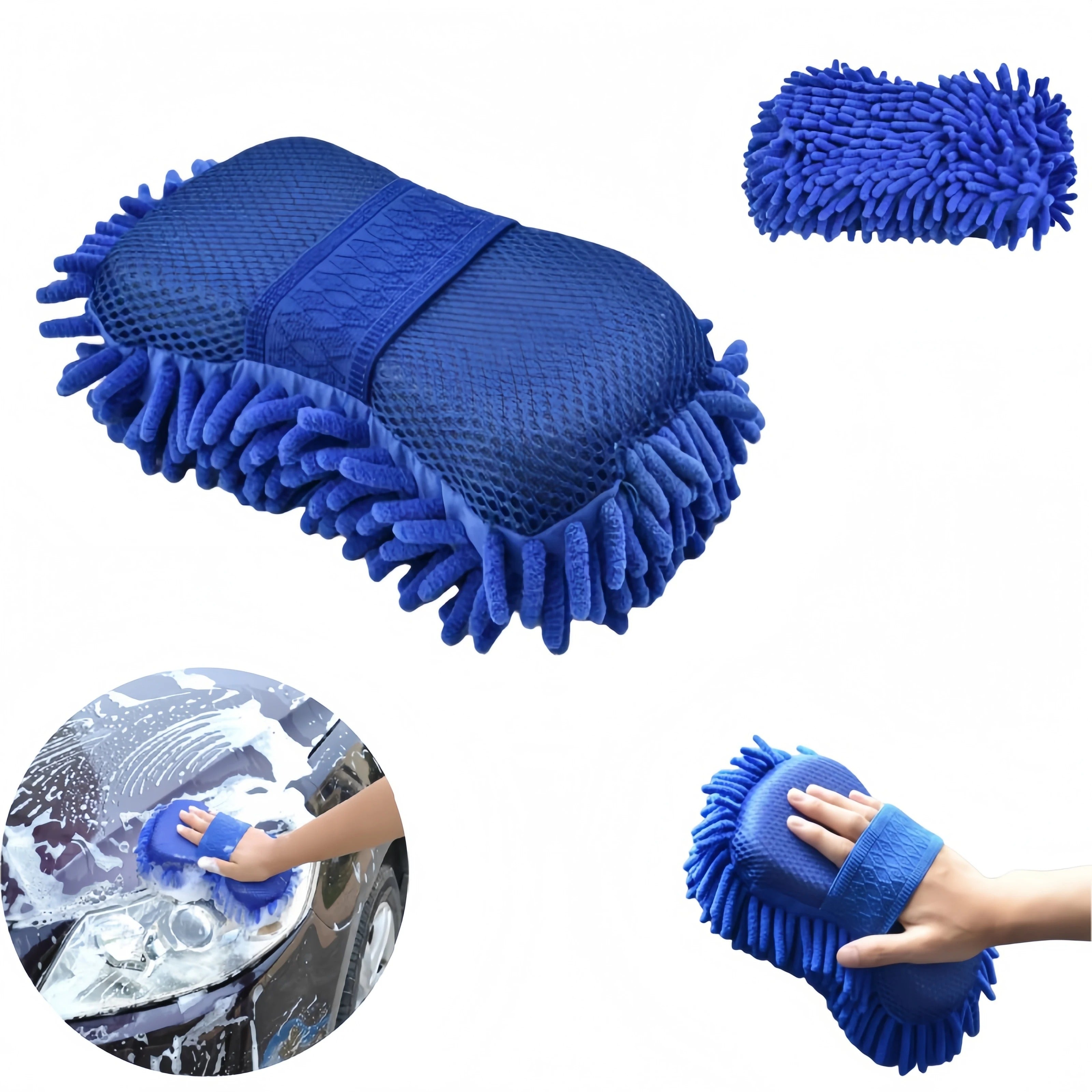 High Quanlity Car Wash Gloves Kit Chenille Microfiber Double Sided Scratch Free Sponge Pad Auto Detailing Cleaning Tools