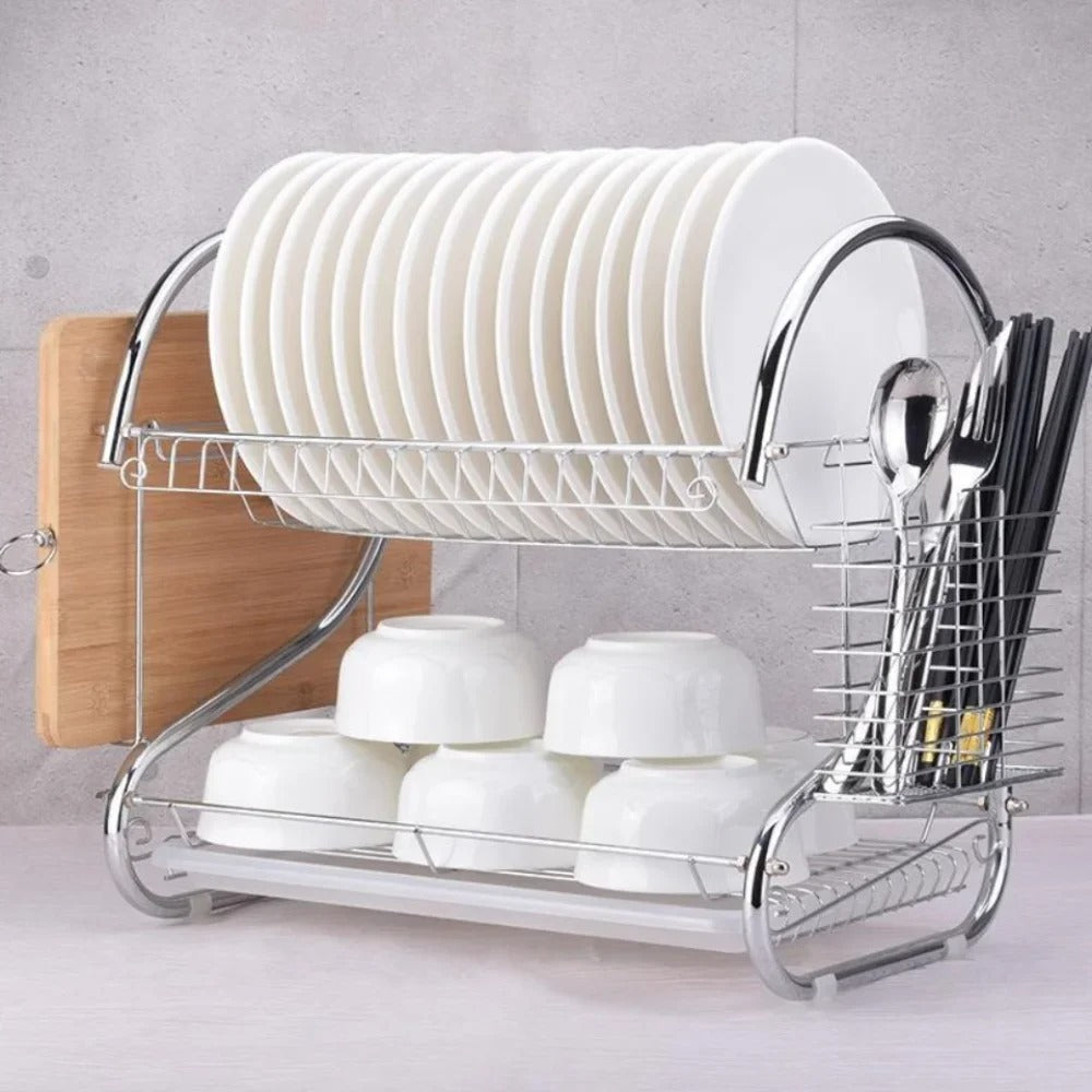 Heavy-Duty Double Layer Kitchen Steel Rack