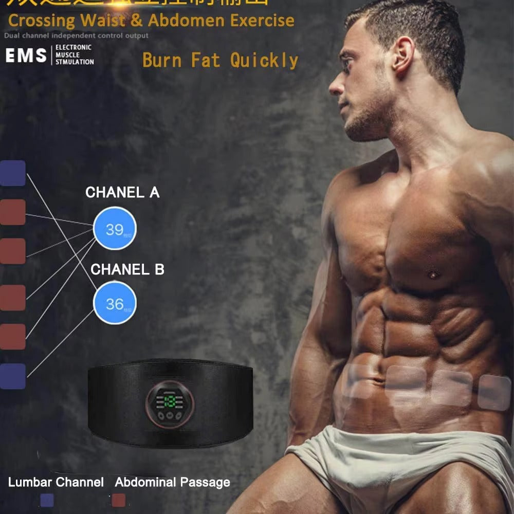 1Set Muscle Stimulation Belt Electric ABS Stimulator Trainer EMS Abdominal Exerciser Toning Belts Fitness Training Gym Workout