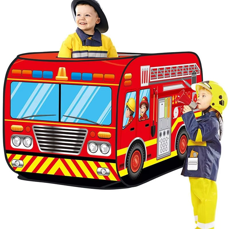 Game House Play Tent Fire Truck Police Bus Foldable Pop Up Toy Play House Children Toys Tent Ice Cream Firefighting Model House