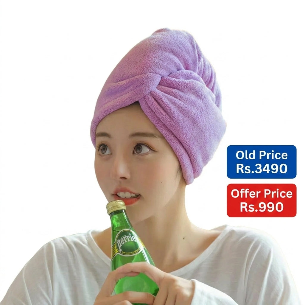 2 x Women Long Hair Quick-Dry Hair Towel Soft Microfiber Towels Shower Cap Towel Bath Hats for Women Dry Hair Cap Lady Turban Head