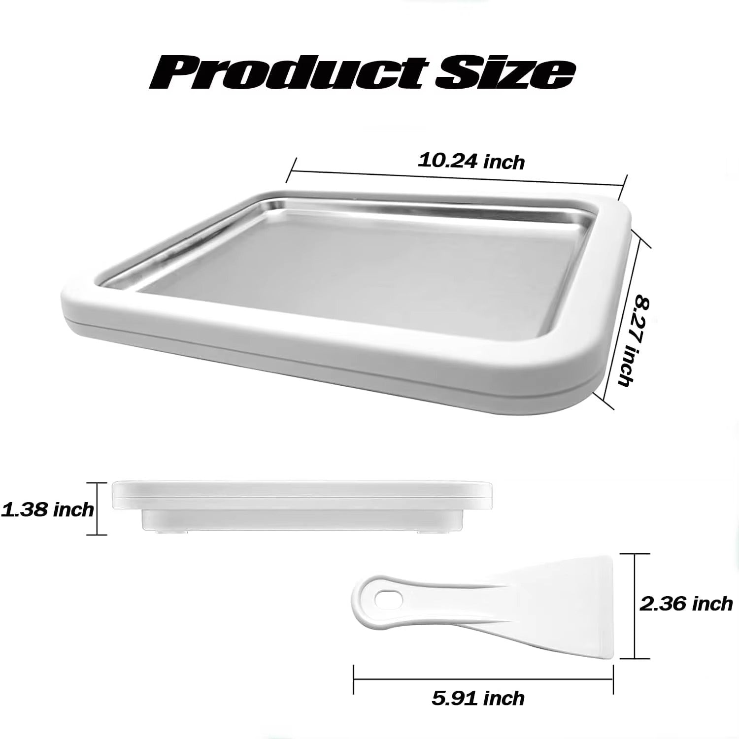 Rolled Ice Cream Maker Kit At-Home Rolled Ice Cream Machine DIY Fun Family Activity Instant with 2 Scrapers for Yogurt Sorbet