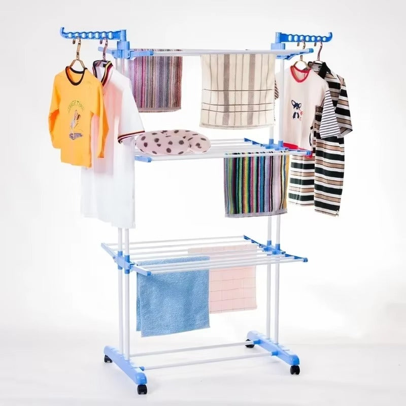 Foldable Drying Rack for Large Clothes, Stainless Steel, Foldable Base, Laundry Dryer, 67.7 in