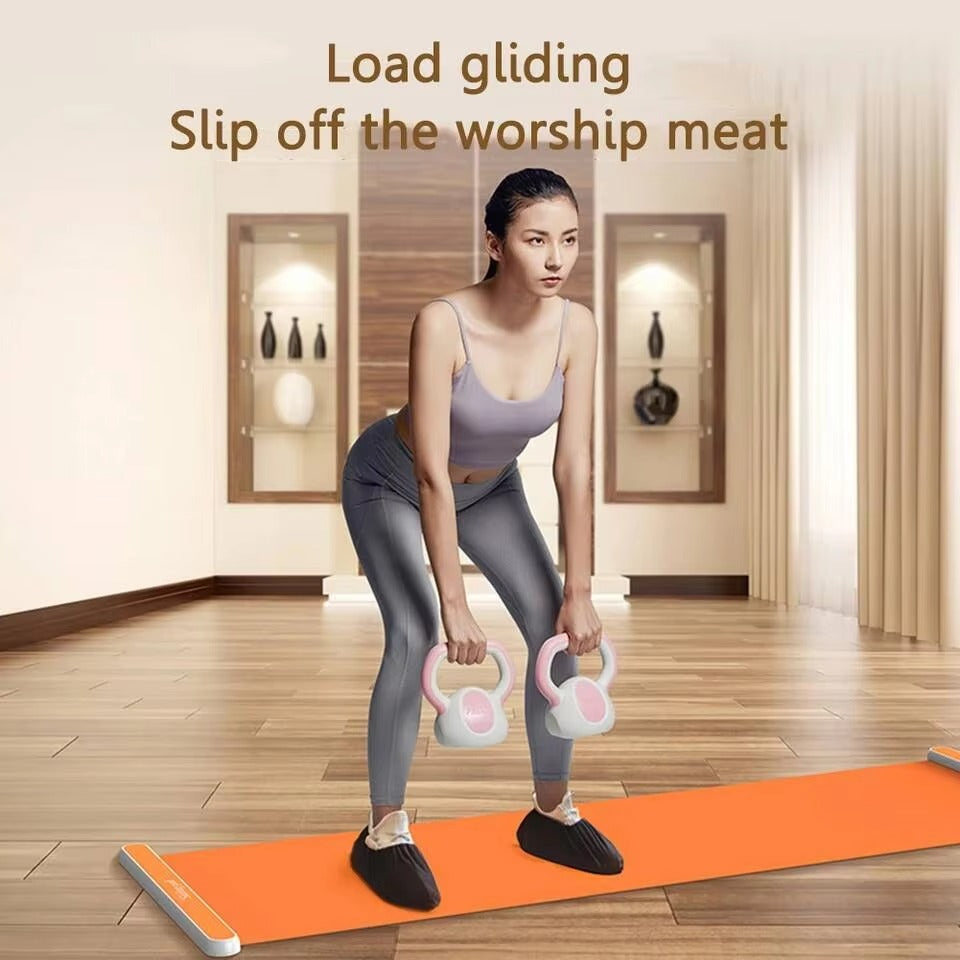 140/180/200Cm Yoga Sliding Sport Fitness Glide Pilates Training Board Mat For Ice Hockey Roller Skating Leg Exercise