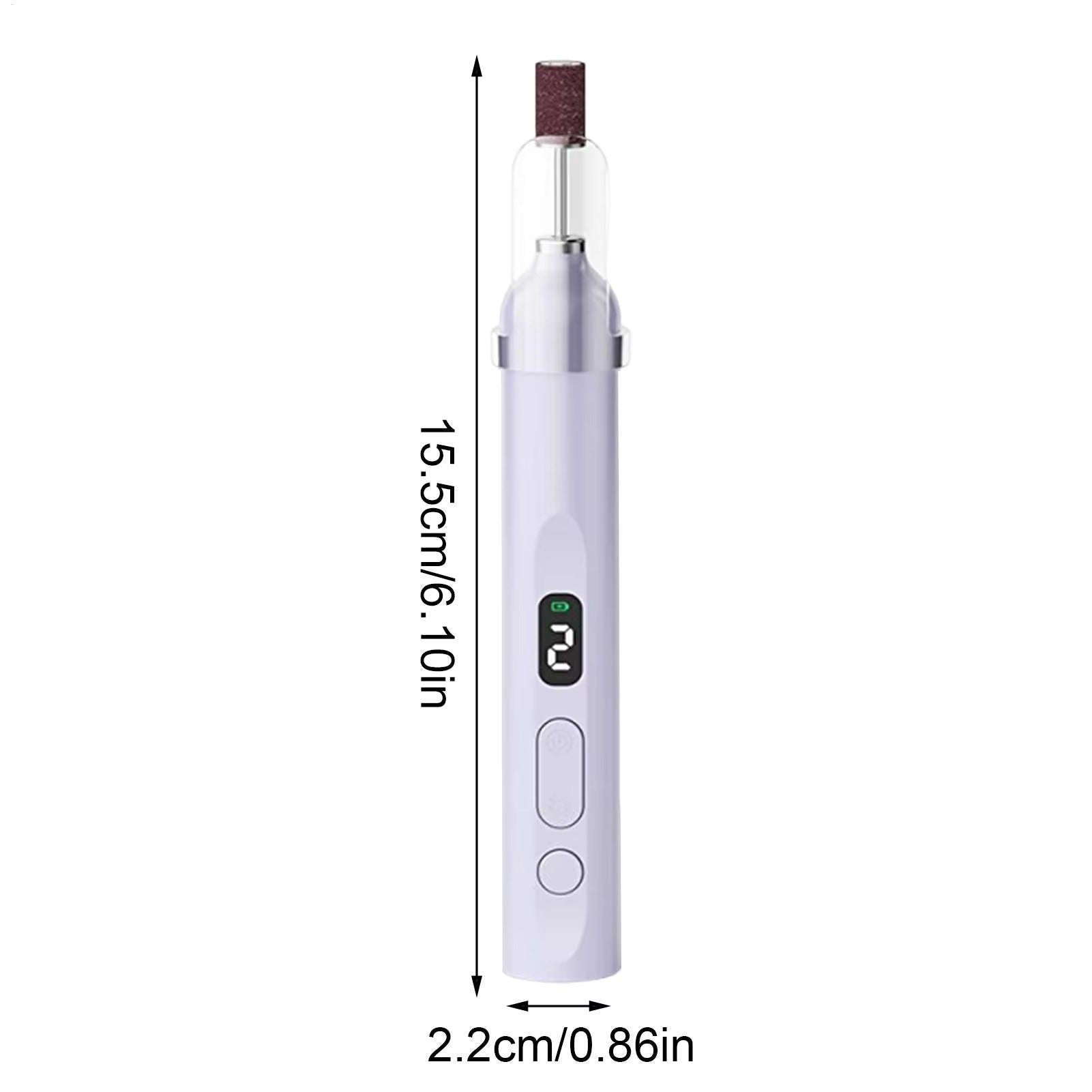 Electric Nail File Rechargeable Quiet Grinder with LED Light Electric File for Nails for Home Travel Salon Foot Toenail Cuticle