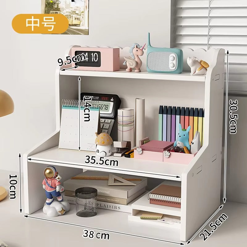 INs Desktop Shelf Storage Holders Multi-layer Books Stationery Layered Organizer Student Dormitory Desk Booster Shelf Organizer