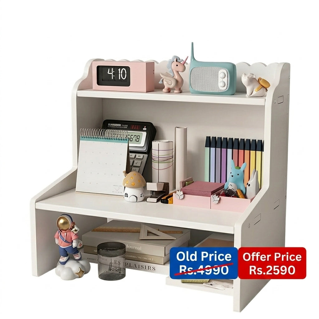 INs Desktop Shelf Storage Holders Multi-layer Books Stationery Layered Organizer Student Dormitory Desk Booster Shelf Organizer