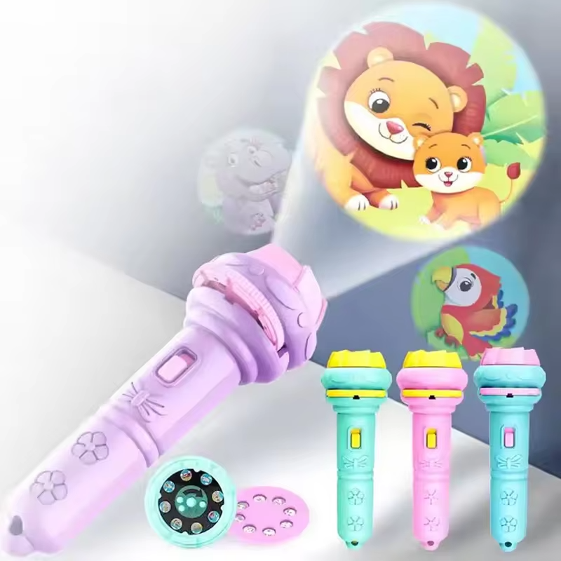 Flashlight Projector Torch Lamp Toy Early Education Cognition Before Bedtime Story Book Puzzle Toys Sleeping Story Book Gift