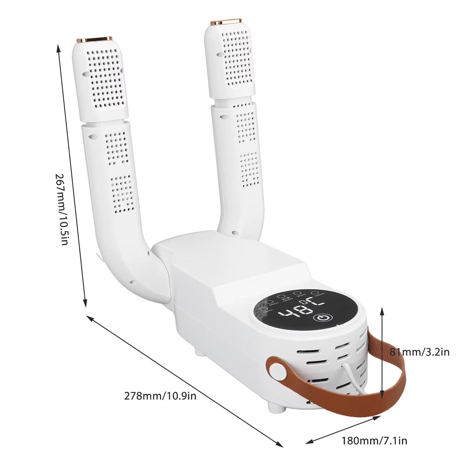 Electric Boot Warmer Machine with Timer Foldable Touch Control 360° Hot Air Circulation Boot Dryer for Snowy Rainy Days