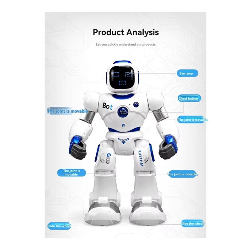 MACH-Interactive Voice-Controlled Robot Programmable Dances High-Tech Features Ideal Birthday Gift For Children