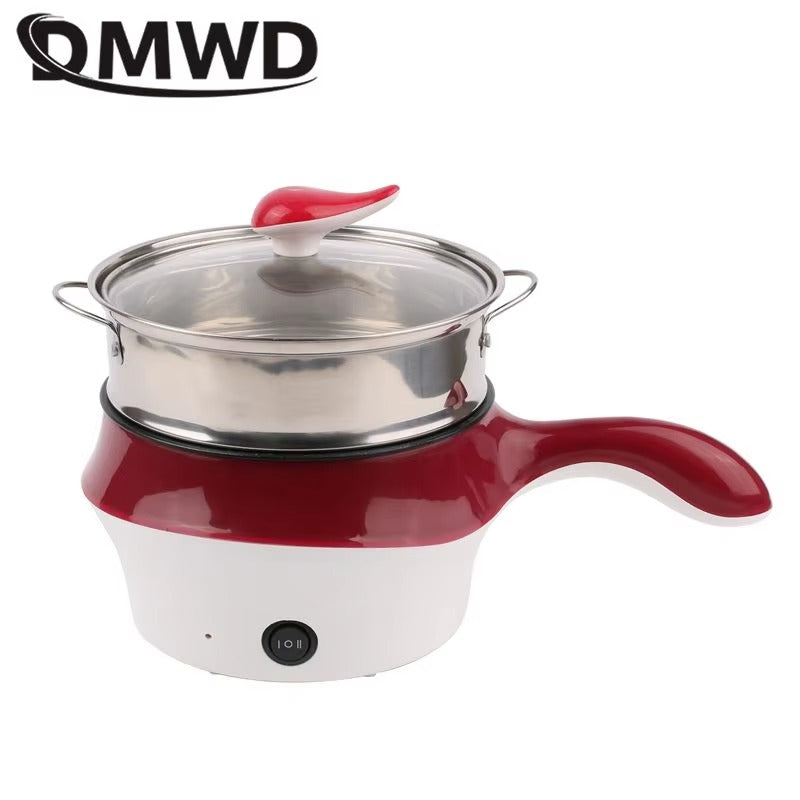 1.6L Electric Multi-Cooking Pot Rapid Heating Non-stick Stir-Fry Pan Food Steamer Rice cooker Hotpot Noodles Boiler Food Warmer